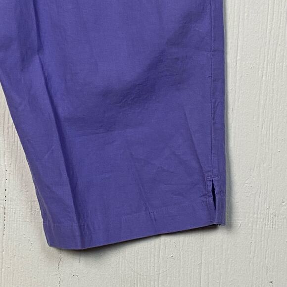 Coldwater Creek Purple Linen Blend Pull On Crop Pants Size Medium Petite - Picture 7 of 7